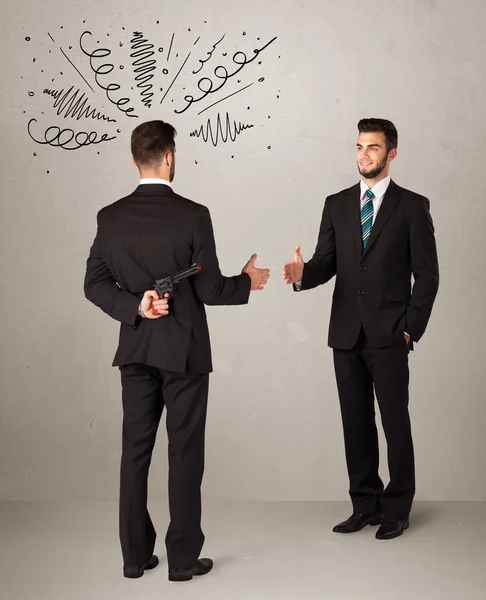 Angry business handshake concept — Stock Photo, Image