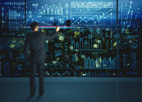 istatistik arka plan ile çizim işadamı