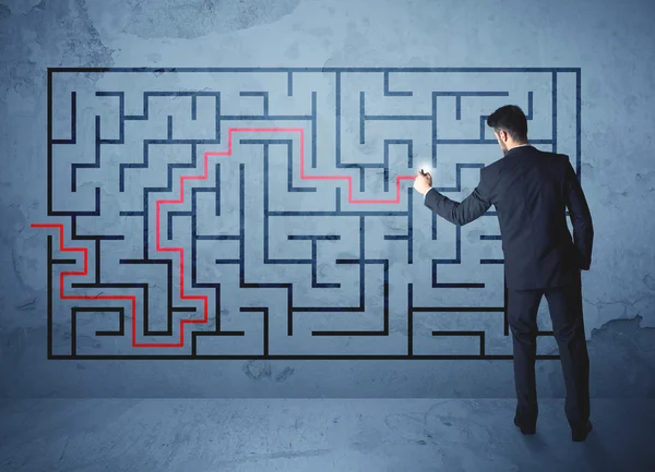 Solution of a maze — Stock Photo, Image