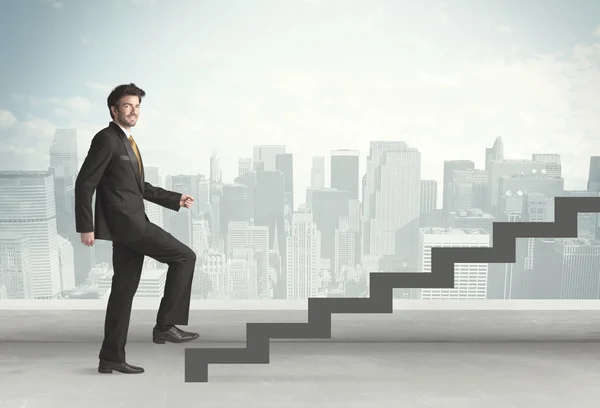 Business person in front of a staircase — Stock Photo, Image