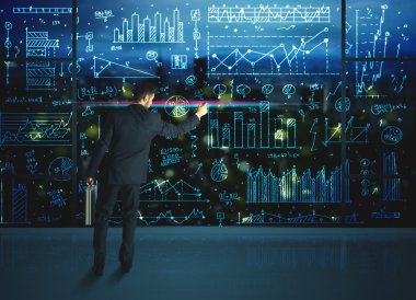 istatistik arka plan ile çizim işadamı