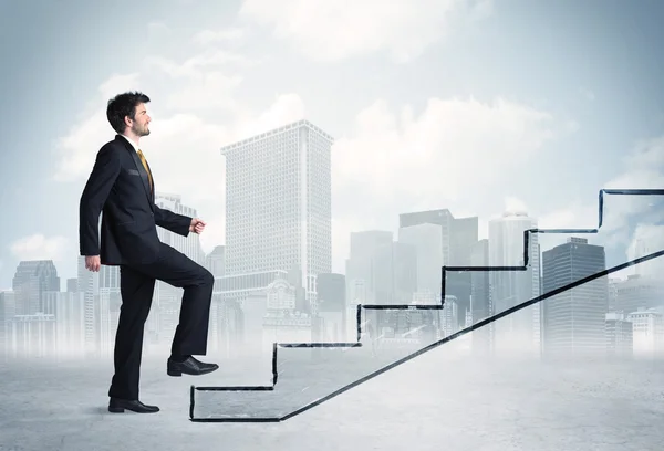 Business person in front of a staircase — Stock Photo, Image