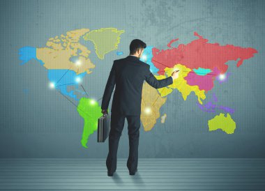 duvarda işadamı çizim Haritası