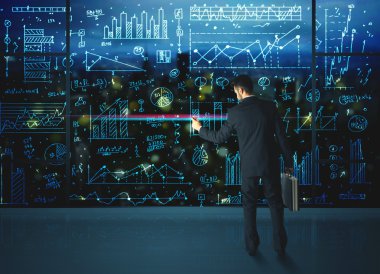 istatistik arka plan ile çizim işadamı