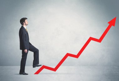 Kırmızı grafik oku tırmanma