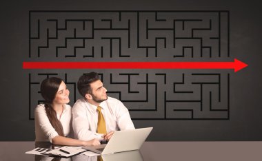 iş çift arka planda çözülen bir bulmaca ile