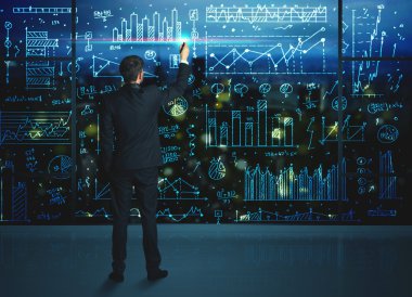 istatistik arka plan ile çizim işadamı