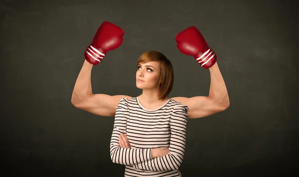 Strong and muscled boxer arms — Stock Photo, Image