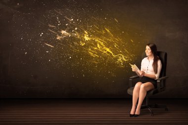 işkadını arka plan tablet ve enerji patlaması ile