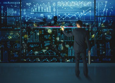istatistik arka plan ile çizim işadamı