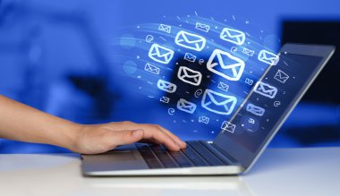 Concept of sending e-mails clipart