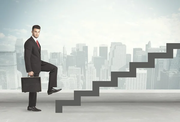 Business person in front of a staircase — Stock Photo, Image