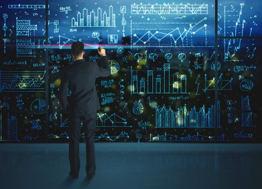 istatistik arka plan ile çizim işadamı