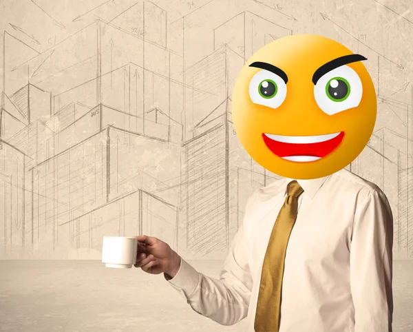 Businessman with smiley face — Stock Photo, Image