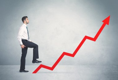 Kırmızı grafik oku tırmanma