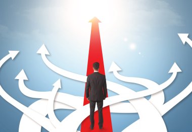 işadamı farklı yön okları ile
