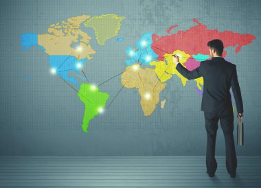 duvarda işadamı çizim Haritası