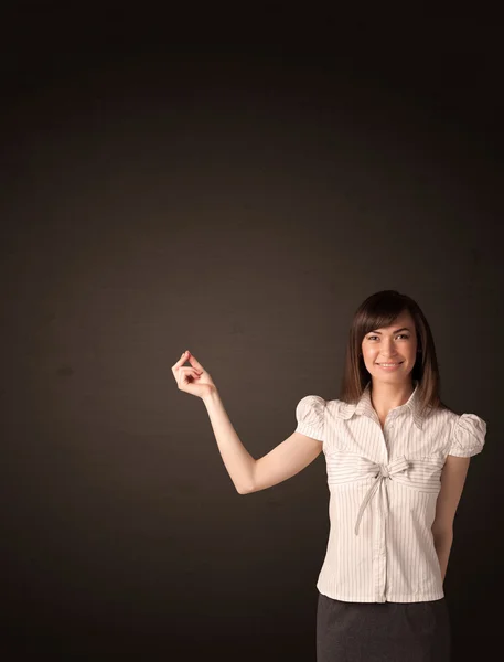 Mujer de negocios haciendo gestos — Foto de Stock