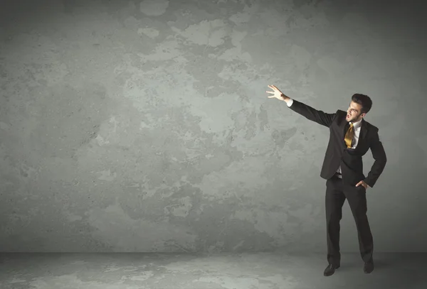 Business person throwing with empty copyspace — Stock Photo, Image