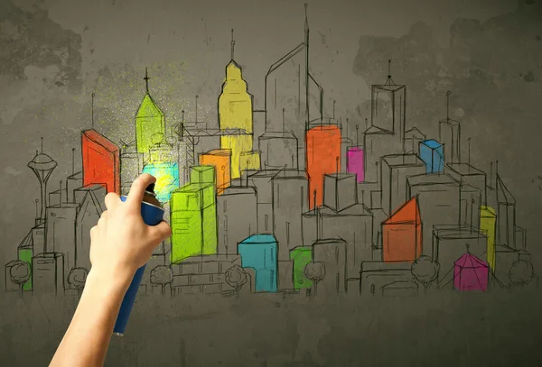 Urban painter drawing — Stock Photo, Image