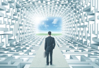 işadamı labirent içinde