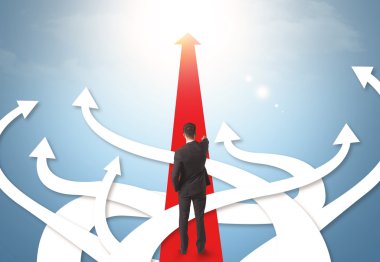 işadamı farklı yön okları ile