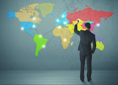 duvarda işadamı çizim Haritası