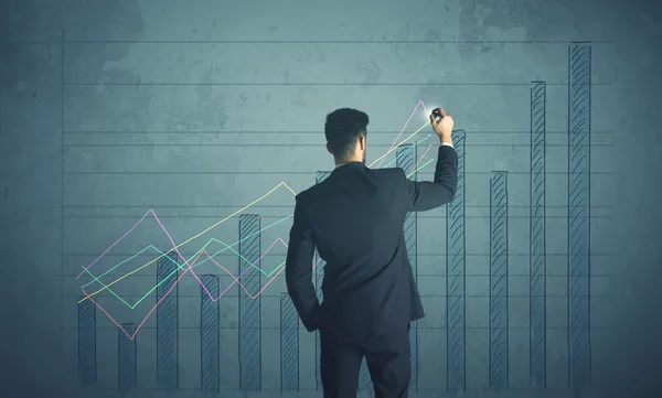 Gráfico de desenho do empresário — Fotografia de Stock