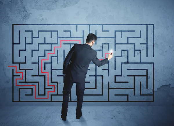 Solution of a maze — Stock Photo, Image