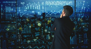 istatistik arka plan ile çizim işadamı