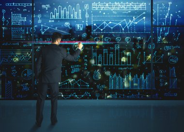istatistik arka plan ile çizim işadamı