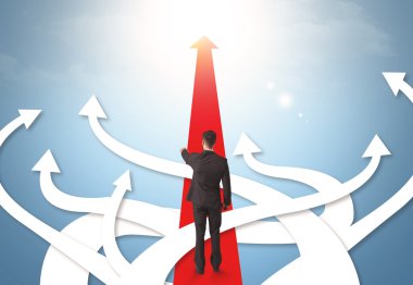 işadamı farklı yön okları ile