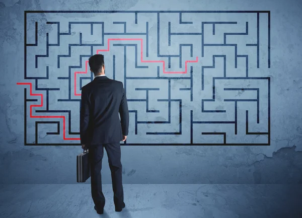 Solution of a maze — Stock Photo, Image