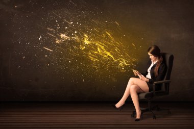 işkadını arka plan tablet ve enerji patlaması ile