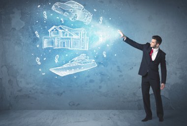 El yapımı araba yatı ve ev fırlatan zengin kişi.