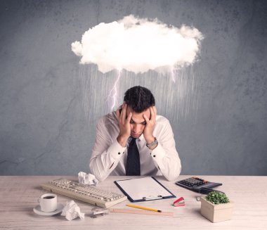 Ofisteki stresli iş adamı