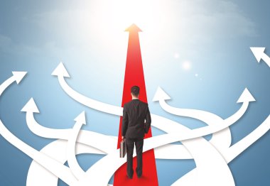 işadamı farklı yön okları ile