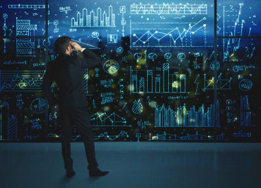 istatistik arka plan ile çizim işadamı
