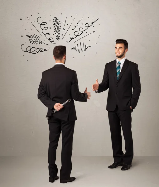 Angry business handshake concept — Stock Photo, Image