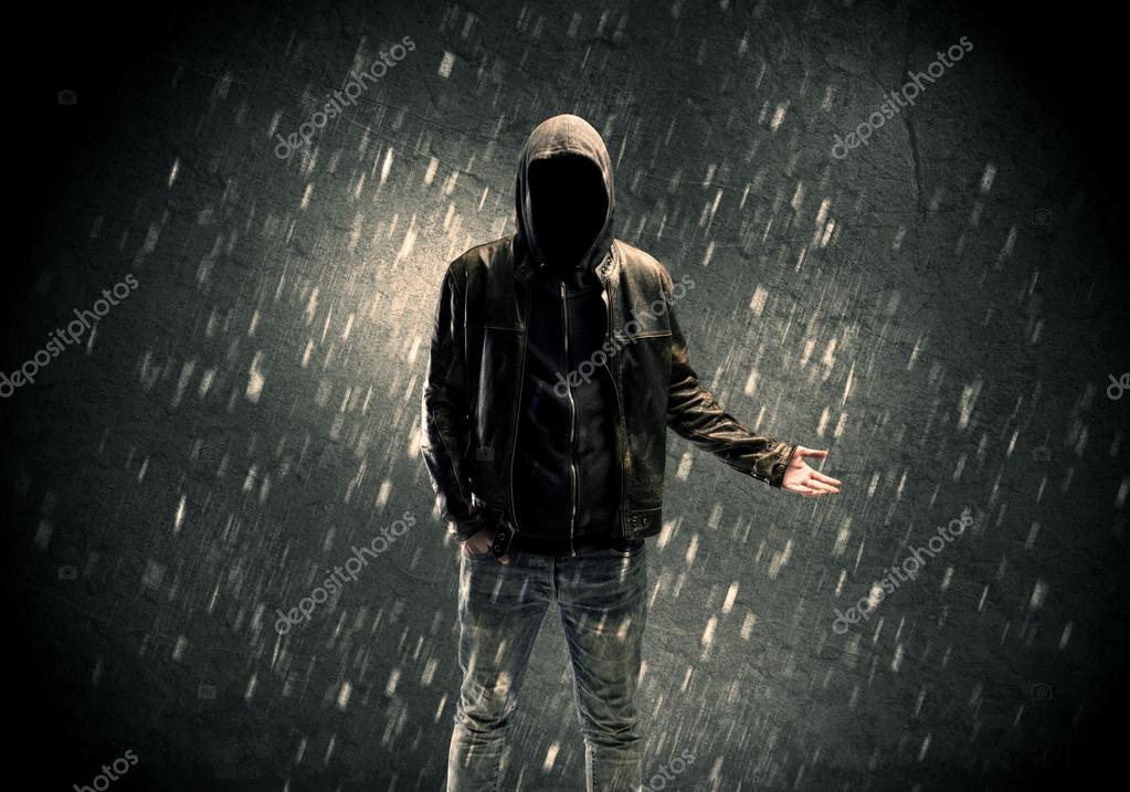 Unknown suspect standing in the dark — Stock Photo © ra2studio