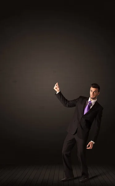 Businessman making gesutres — Stock Photo, Image