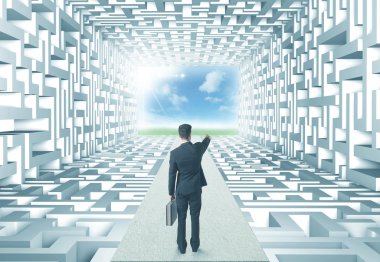 işadamı labirent içinde