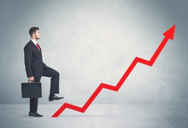 Kırmızı grafik oku tırmanma