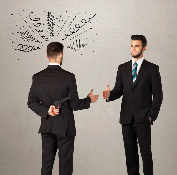 Angry business handshake concept — Stock Photo, Image