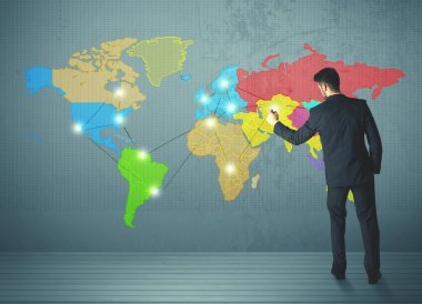 duvarda işadamı çizim Haritası