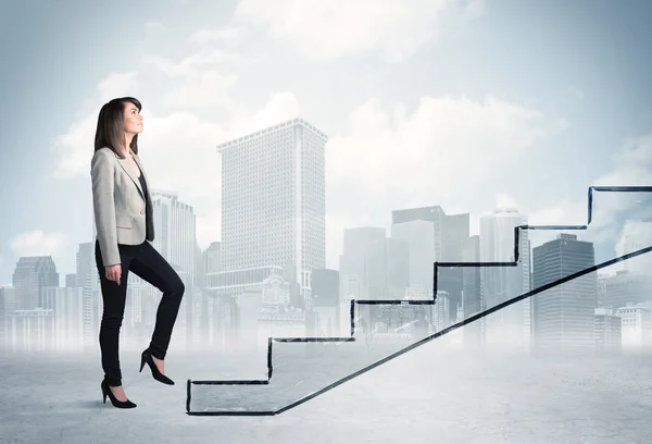 Persona de negocios frente a una escalera — Foto de Stock