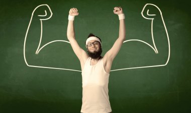 Sıska öğrenci kas istiyor.