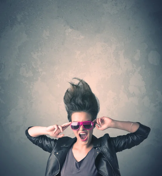 Extreme hair style young woman portrait — Stock Photo, Image