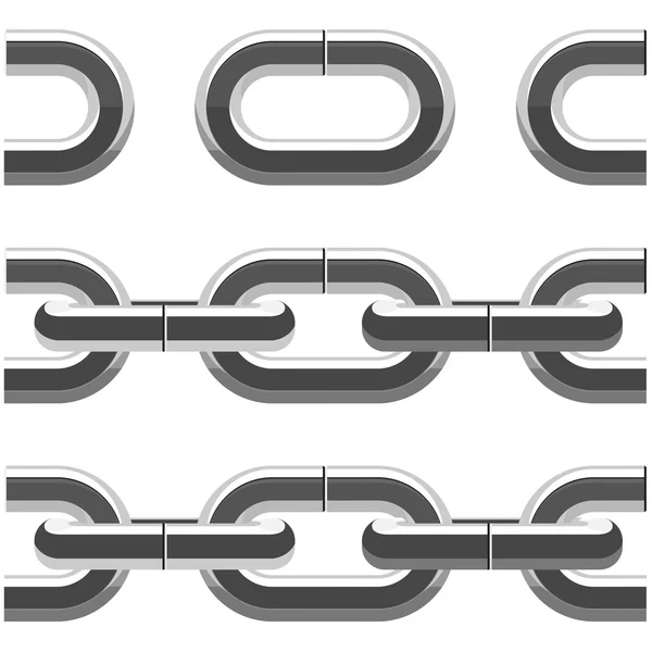 Seamless chain links -  metal border design — Stock Vector