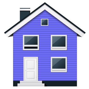 Mavi, iki katlı ahşap banliyö townhouse İskandinav tarzı
